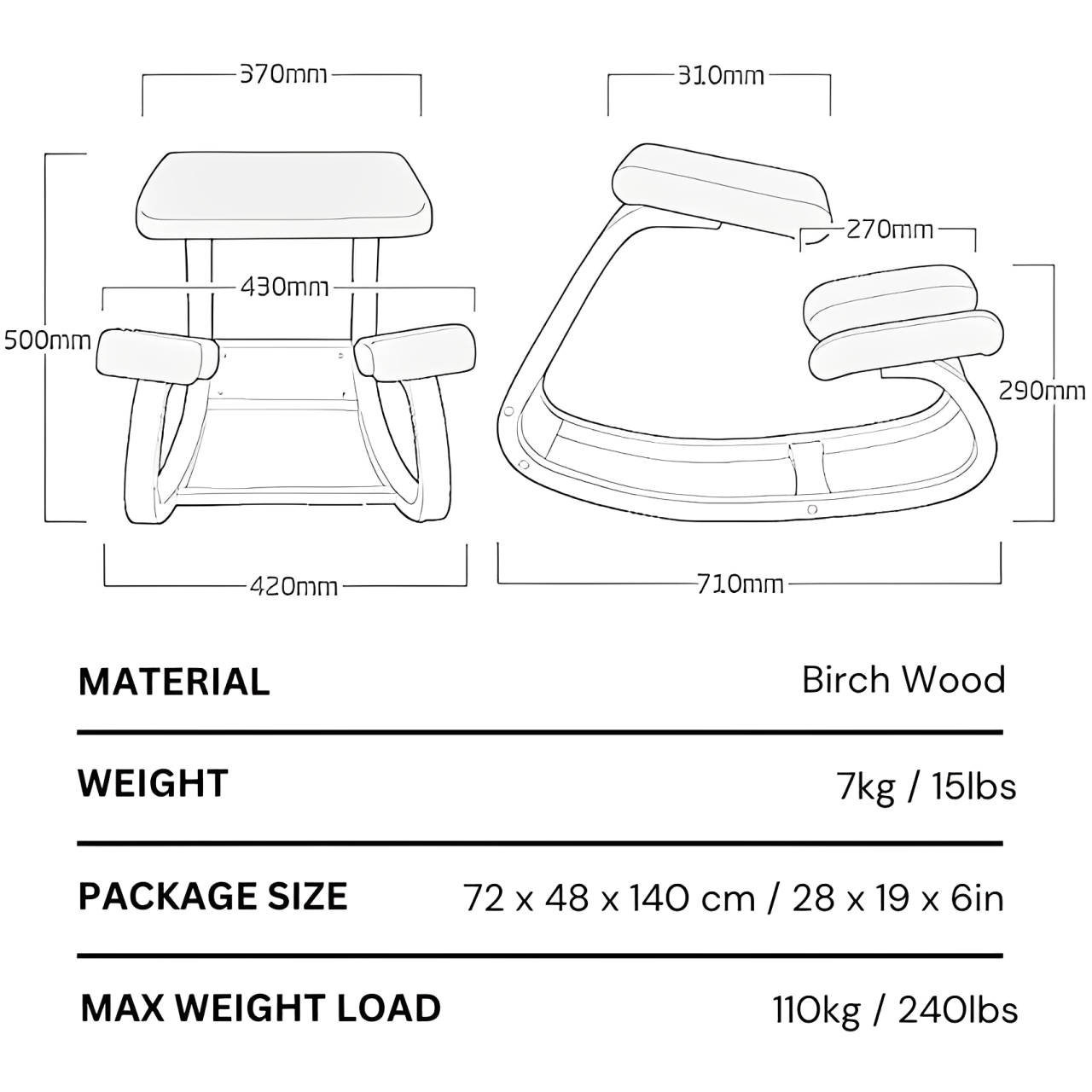 Kneeling Chair for Back Pain - DEUX