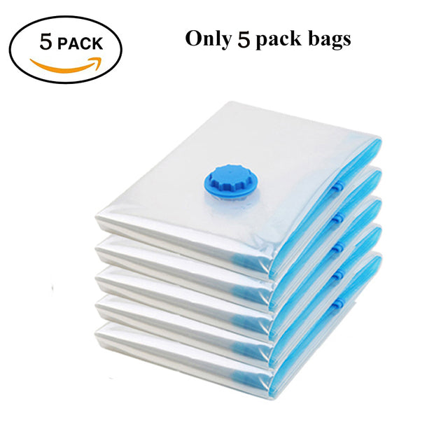 Vacuum Storage Bags Space Saver 80% More Compression Organizer Vacuum Sealer Bags with Travel Hand Pump for Blankets Clothes