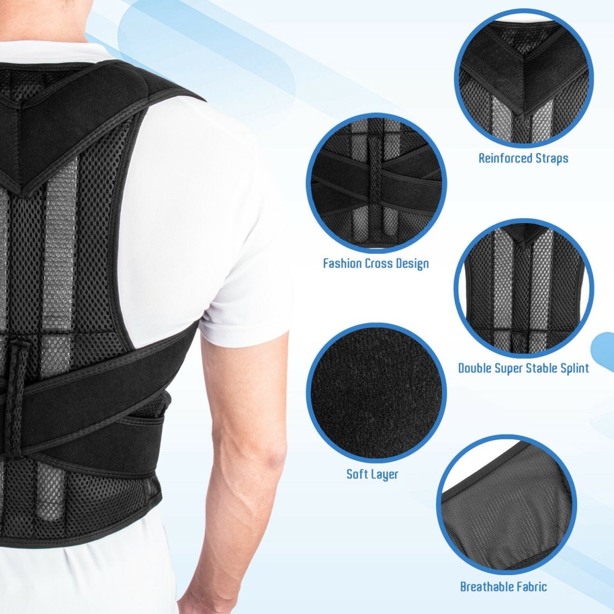 Unisex Adjustable Posture Corrector (Anti-Itch + Odour) - Doviam